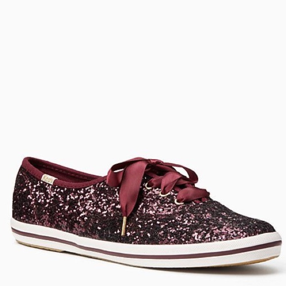 Keds x Kate Spade NY Glitter Sneaker-Dark Cherry